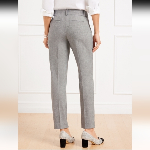 NWT Talbots Hampshire Straight Ankle Pants - Textured color Gray - Picture 2 of 7
